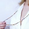 Zirkon Kette mit vergoldeten Sterlingsilber Elementen